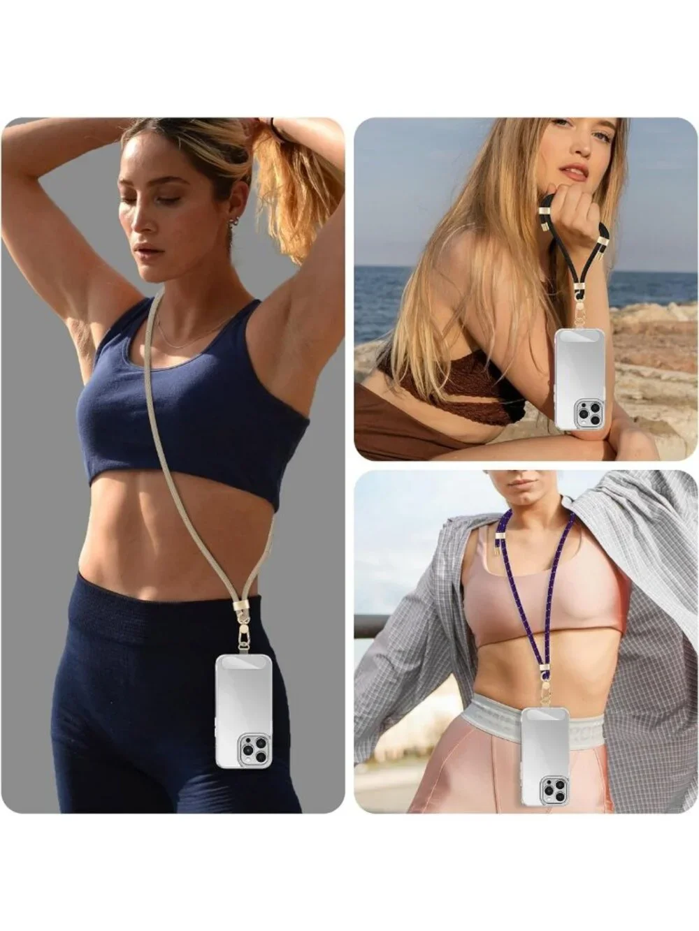 Premium Cell Phone Lanyard & Wrist Strap, Crossbody Charms with Metal Buckle